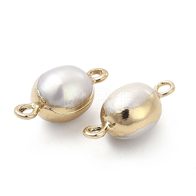 Natural Pearl Connector Charms PEAR-P004-50G-1