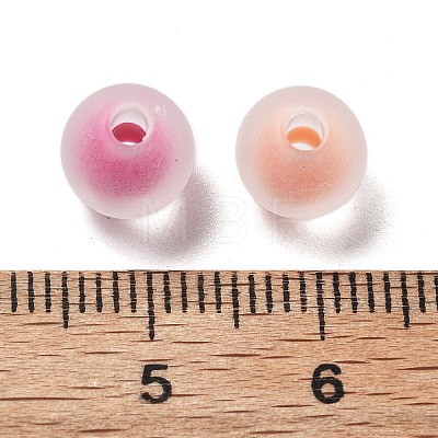 Frosted Transparent Acrylic Beads OACR-A032-14A-1