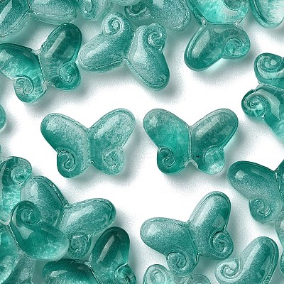 50Pcs Transparent Spray Painted Glass Beads GLAA-YW0004-97D-1