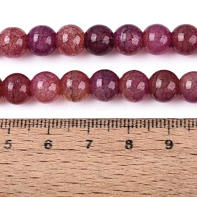 Baking Paint Crackle Glass Beads Strands GLAA-Q106-03A-07-1