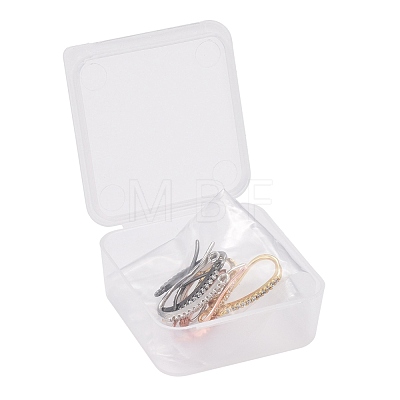 4 Pairs 4 Colors Brass Micro Pave Clear Cubic Zirconia Earring Hooks ZIRC-ZZ0001-01-1