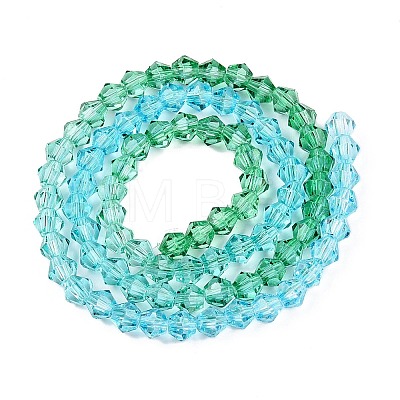 Gradient Color Baking Painted Glass Bead Strands DGLA-A039-T4mm-A018-1