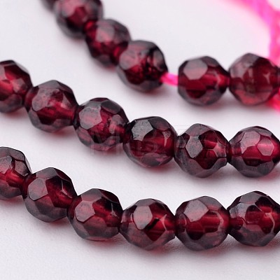 Natural Garnet Bead Strands X-G-K145-F-3mm-AB-1