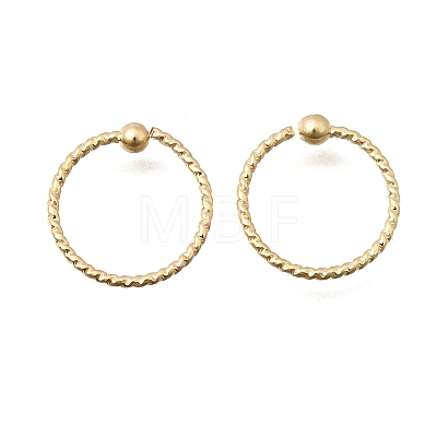 Brass Ball Captive Bead Nose Ring AJEW-G075-01G-02-1