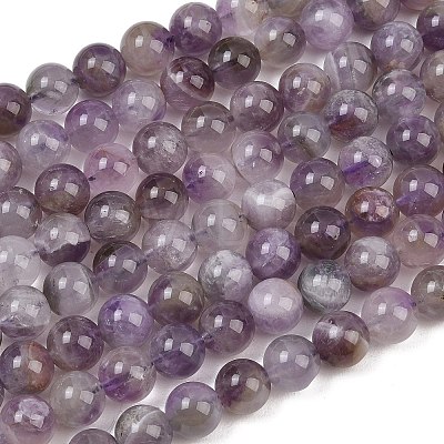Natural Amethyst Beads Strands G-M445-8MM-01C-1