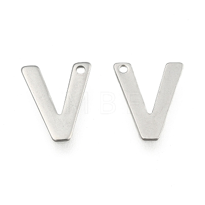 Tarnish Resistant 304 Stainless Steel Letter Charms LS-X-STAS-O072-V-1