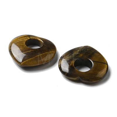 Natural Tiger Eye Hollow Pendants G-C167-06G-1