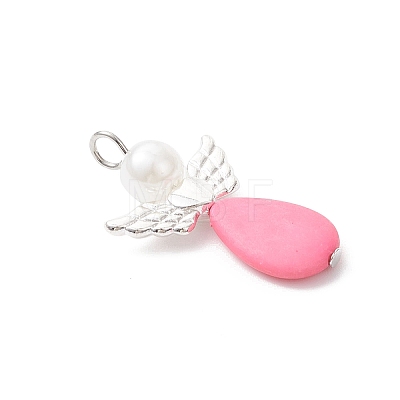Acrylic & Alloy Wing Pendants PALLOY-JF04722-1