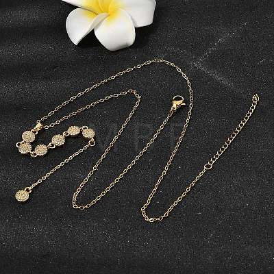 Brass Micro Pave Clear Cubic Zirconia Geometric Pendant Y Tassel Necklaces NJEW-P350-01A-G-1