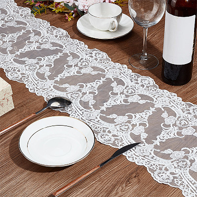 Polyester Lace Table Runners AJEW-WH0248-533B-1