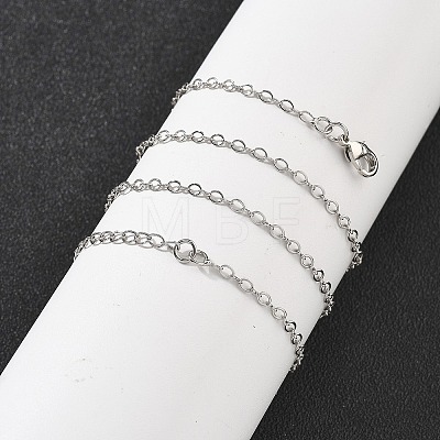 Brass Cable Chain Necklaces for Women NJEW-D302-20P-1