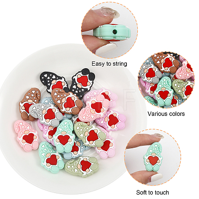 18Pcs 9 Colors Food Grade Eco-Friendly Silicone Beads SIL-CA0001-82-1