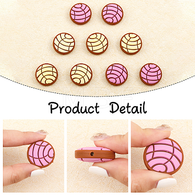 10Pcs 2 Colors Food Grade Eco-Friendly Silicone Beads SIL-CA0001-77-1