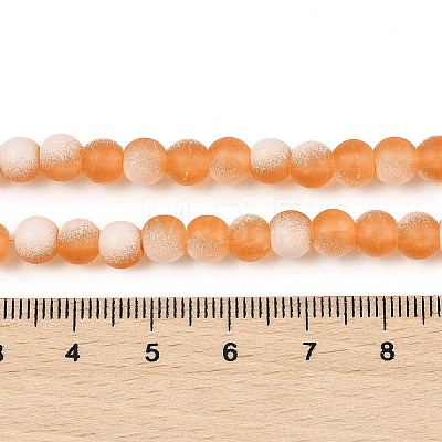 Frosted Crackle Glass Beads Strands GLAA-U001-8mm-M10-1