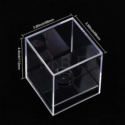 Square Transparent Acrylic Baseball Display Case CON-WH0092-19-1