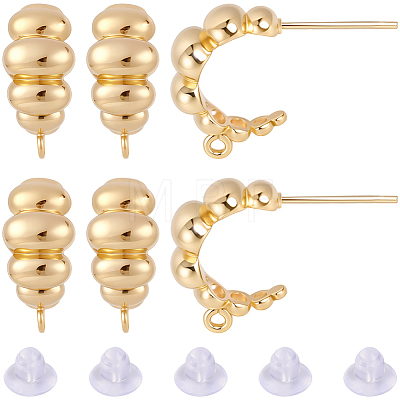 10Pcs Brass Stud Earring Findings KK-BBC0023-22-1