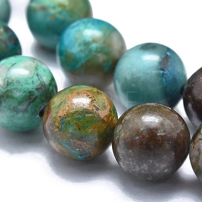 Natural Chrysocolla and Lapis Lazuli Beads Strands G-M353-A03-9mm-1