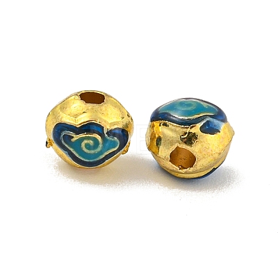 Rack Plating Brass Enamel Beads KK-P277-36G-1