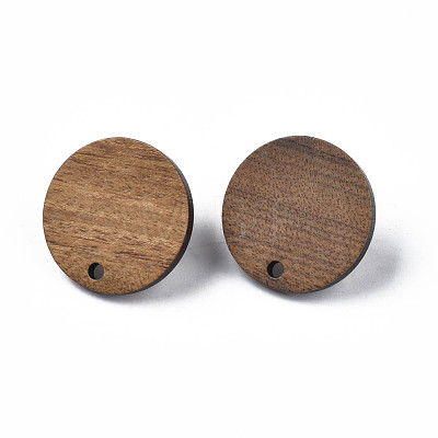 Walnut Wood Stud Earring Findings X-MAK-N032-043-1