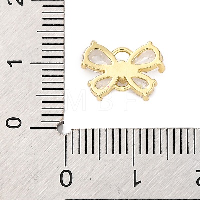 Brass Clear Cubic Zirconia Connector Charms/Links FIND-L019-07G-04-1