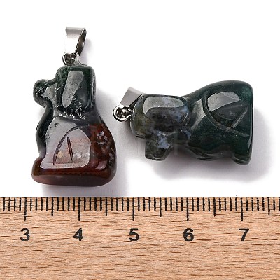 Natural Indian Agate Pendants G-B127-07P-07-1