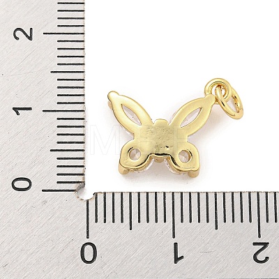 Rack Plating Brass Micro Pave CLear Cubic Zirconia Charms KK-Q814-04G-1