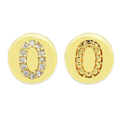 Brass Micro Pave Clear Cubic Zirconia Beads KK-T030-LA843-OX3-1