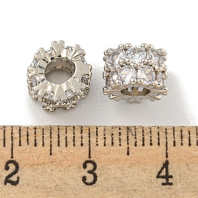 Brass Cubic Zirconia Beads KKB-L215-022P-1