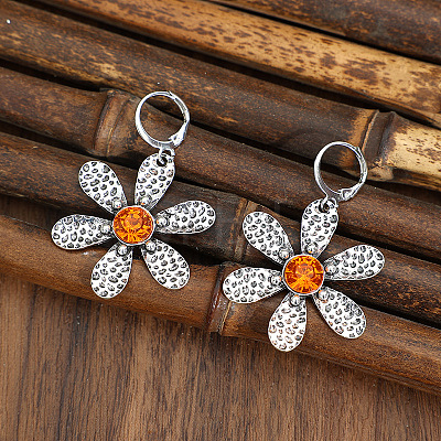 Alloy Rhinestone Leverback Earrings WG7D2DD-01-1