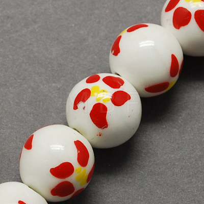 Handmade Printed Porcelain Beads PORC-Q200-10mm-8-1