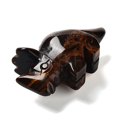 Natural Tiger Eye Carved Healing Rhinoceros Figurines DJEW-P016-01H-1