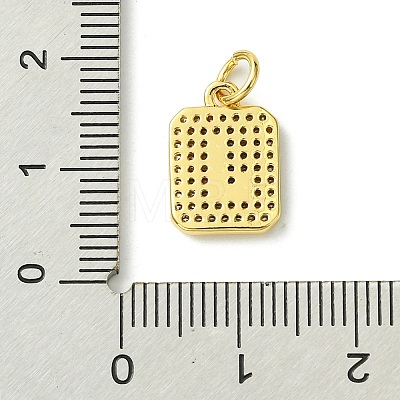 Rack Plating Brass Micro Pave Clear Cubic Zirconia Charms KK-G501-01J-G-1