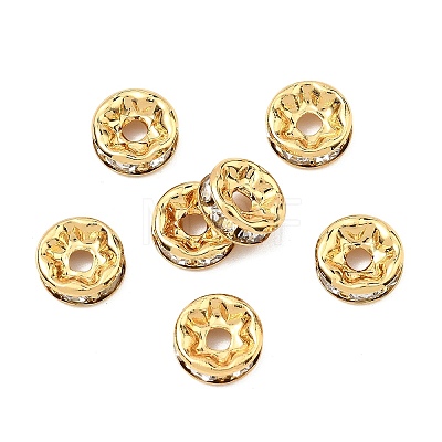 SHEGRACE Brass Micro Pave Clear Cubic Zirconia Spacer Beads XGRQ1U993-363G-1