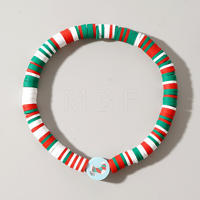 Christmas Polymer Clay Heishi & Acrylic Beads Stretch Bracelets for Women MC0425-5-1