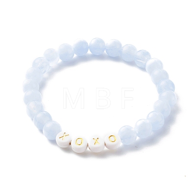 Round Imitation Gemstone & Plating Beads Stretch Bracelet Sets BJEW-JB06409-03-1