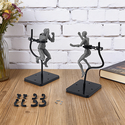 Adjustable Plastic Stand Base Action Figure Display Holder ODIS-WH0030-316B-1