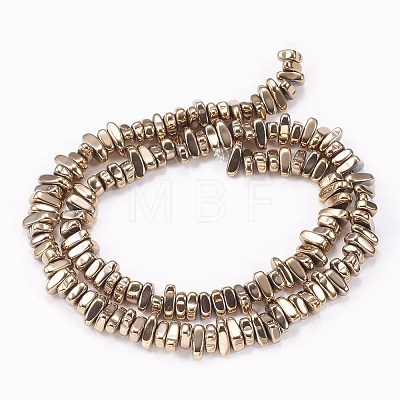Electroplated Non-magnetic Synthetic Hematite Beads Strands G-P367-G09-1