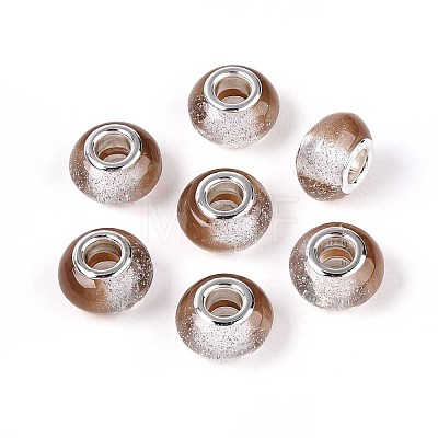 Transparent Resin Rondelle European Beads RESI-N044-02I-1