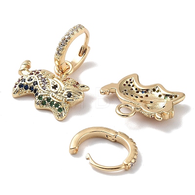 Real 18K Gold Plated Brass Dangle Hoop Earrings EJEW-L269-028G-02-1