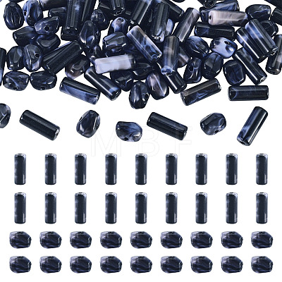 90Pcs 2 Styles Opaque Acrylic Imitation Gemstone Beads OACR-TA0005-14A-1