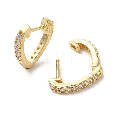 Rack Plating Brass Micro Pave Cubic Zirconia Hoop Earrings EJEW-A031-16G-1