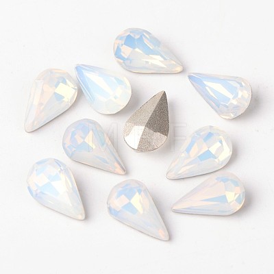 Faceted Teardrop Glass Pointed Back Rhinestone Cabochons RGLA-E004-13x8mm-031-1