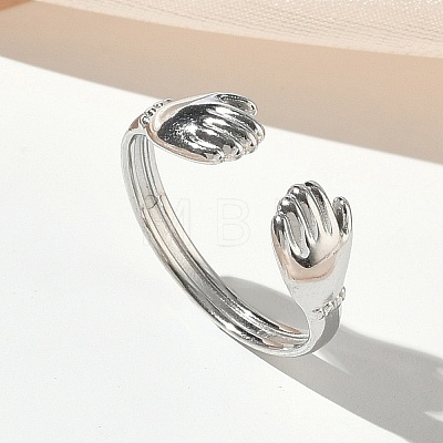 304 Stainless Steel Cuff Open Rings for Women RJEW-L341-05B-P-1