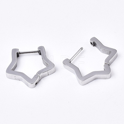 304 Stainless Steel Huggie Hoop Earrings EJEW-N016-002-1