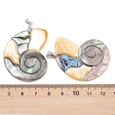 Natural Paua Shell & Black Lip Shell & Yellow Shell Pendants KK-C135-08A-1