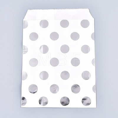 Polka Dot Pattern Eco-Friendly Kraft Paper Bags AJEW-M207-H01-02-1