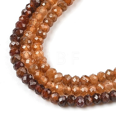 Faceted Rondelle Natural Garnet Bead Strands G-I156-08A-1