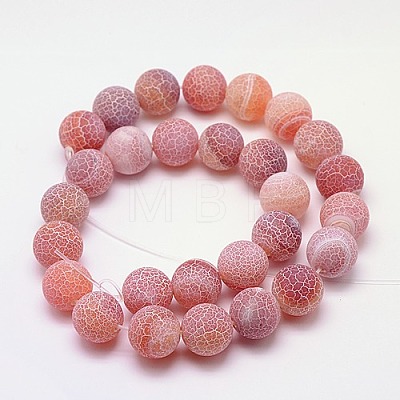 Natural Crackle Agate Beads Strands G-G055-8mm-11-1