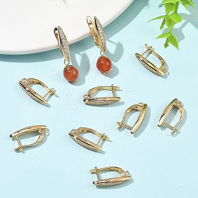 SHEGRACE Brass Micro Pave Cubic Zirconia Hoop Earring Findings XGRQ79487-941G-1