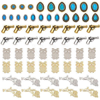 Western Theme Alloy Cabochons MRMJ-SP0001-38B-1